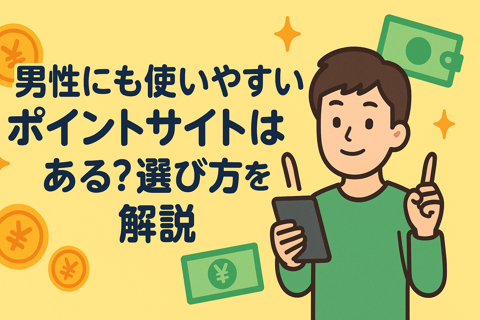 男性にも使いやすいポイントサイトはある？選び方を解説