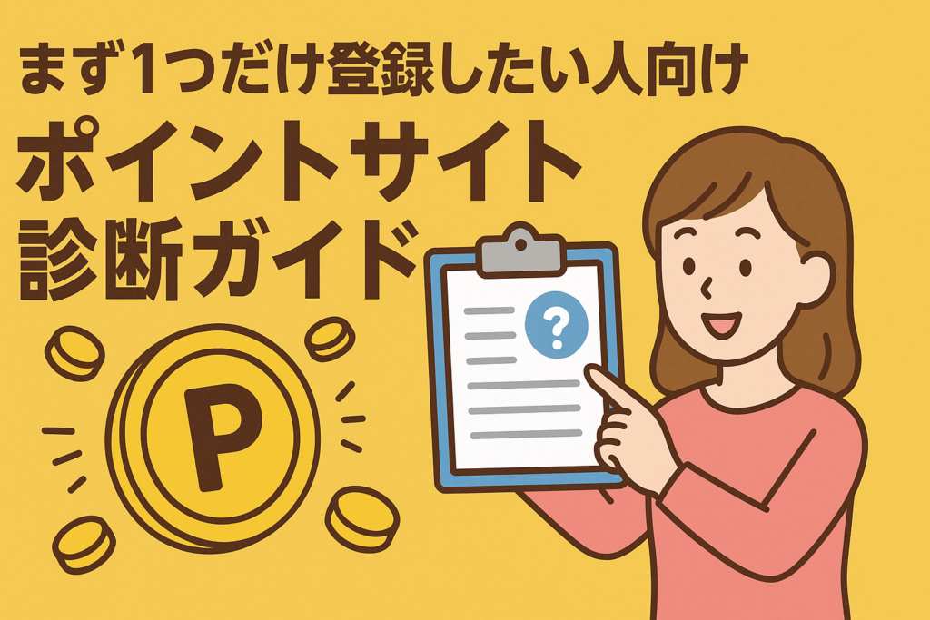 まず1つだけ登録したい人向けポイントサイト診断ガイド