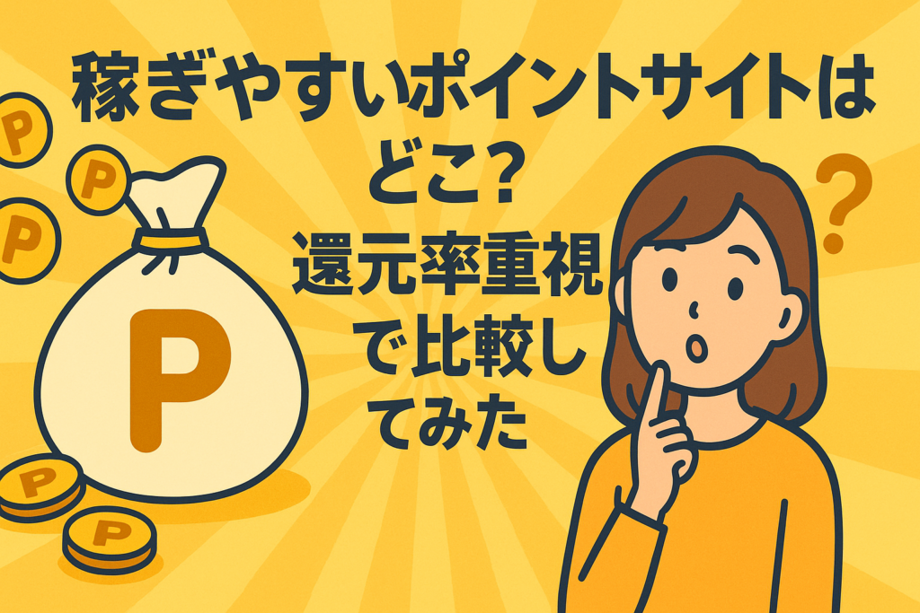 稼ぎやすいポイントサイトはどこ？還元率重視で比較してみた